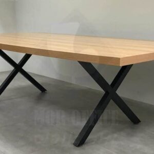 שולחן ישיבות אובלי-אלון-רגל-איקס-שחור