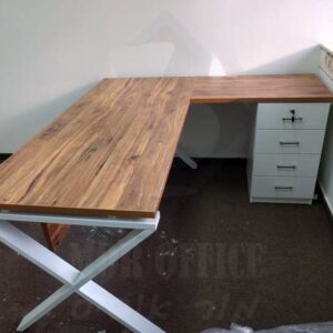 שולחן מזכירה דגם איקס גוון אגוז אפריקאי