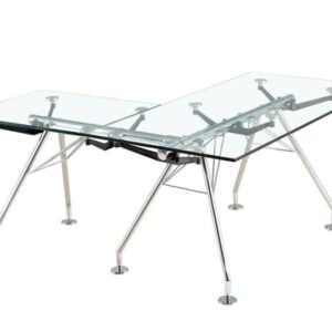 שולחן מנהל זכוכית מחוסמת שקוף או שחור מקט 0585